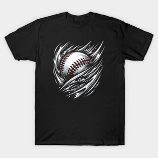 High-Speed Heater: Dynamic Baseball Swirl Tee T-Shirt